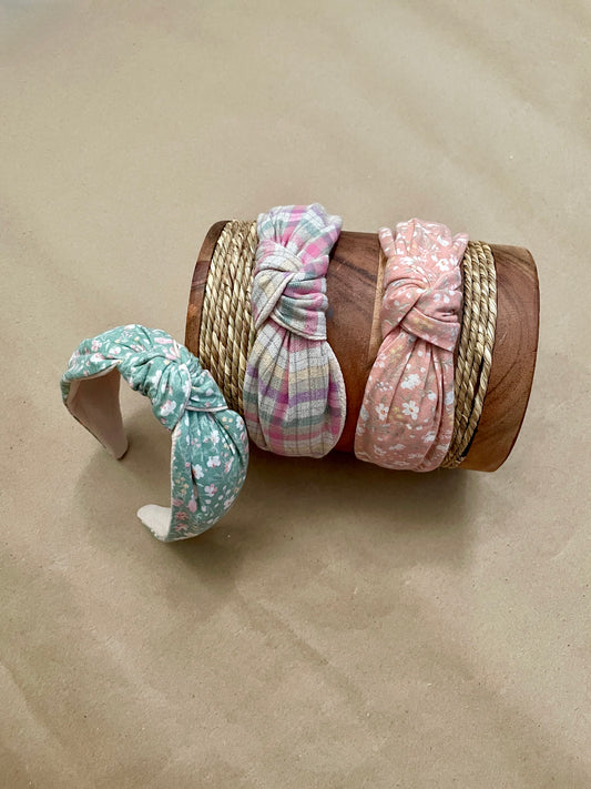 Pastel Floral top knot Headband