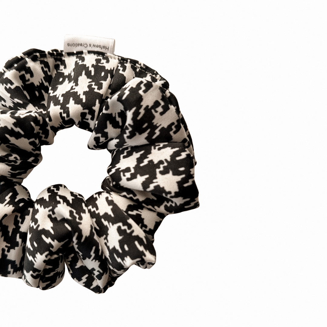 Black with White Scrunchie