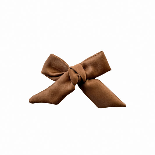 Brown Satin Sailor Hair Bow