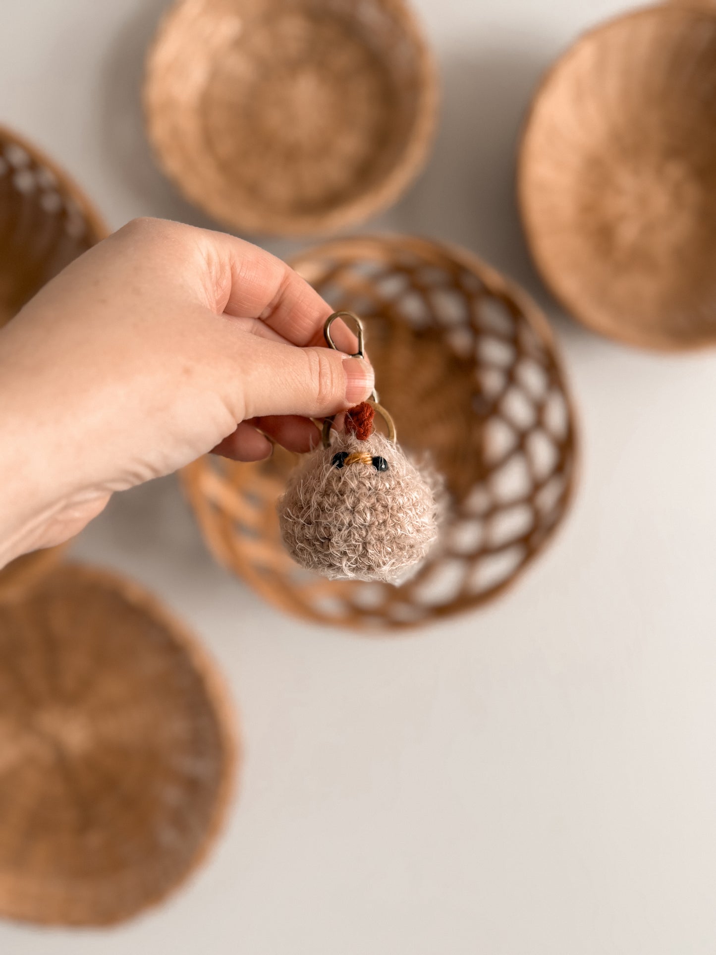 Fuzzy Chicken keychain