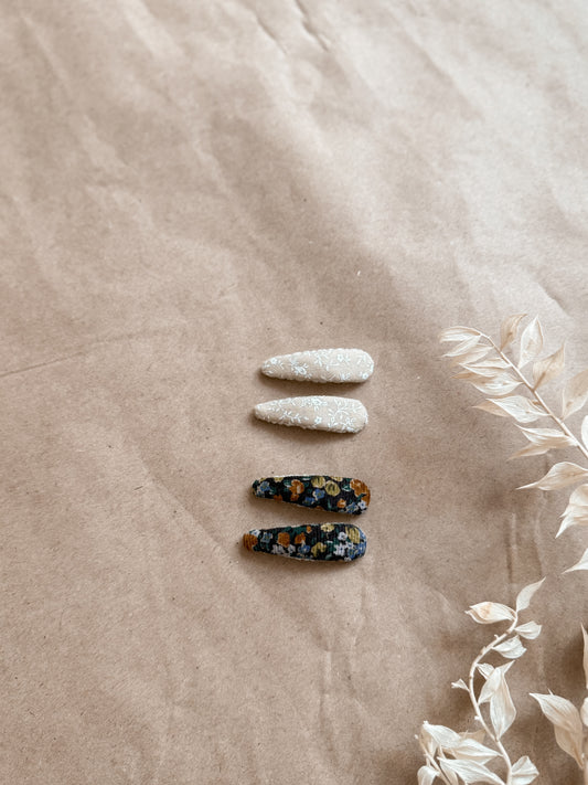 Fabric hair barrette clips