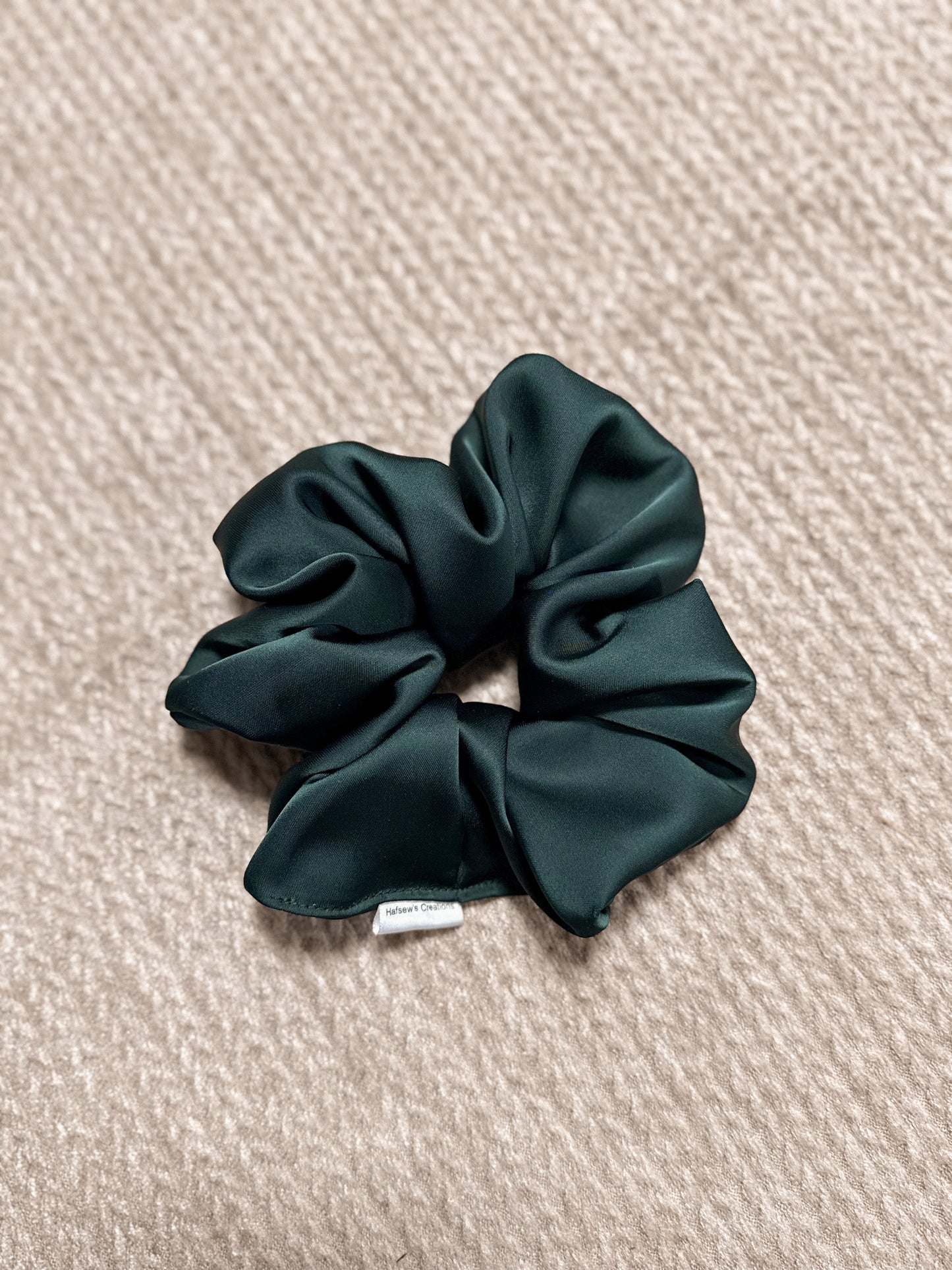Green satin Oversized Scrunchie