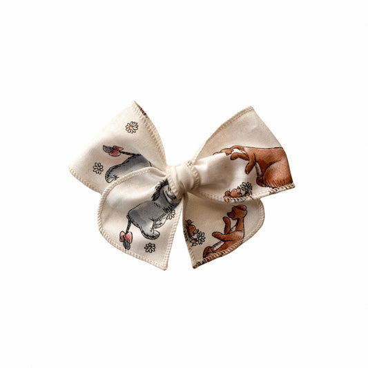 Storybook Donkey and Kangaroo Print Fable Bow