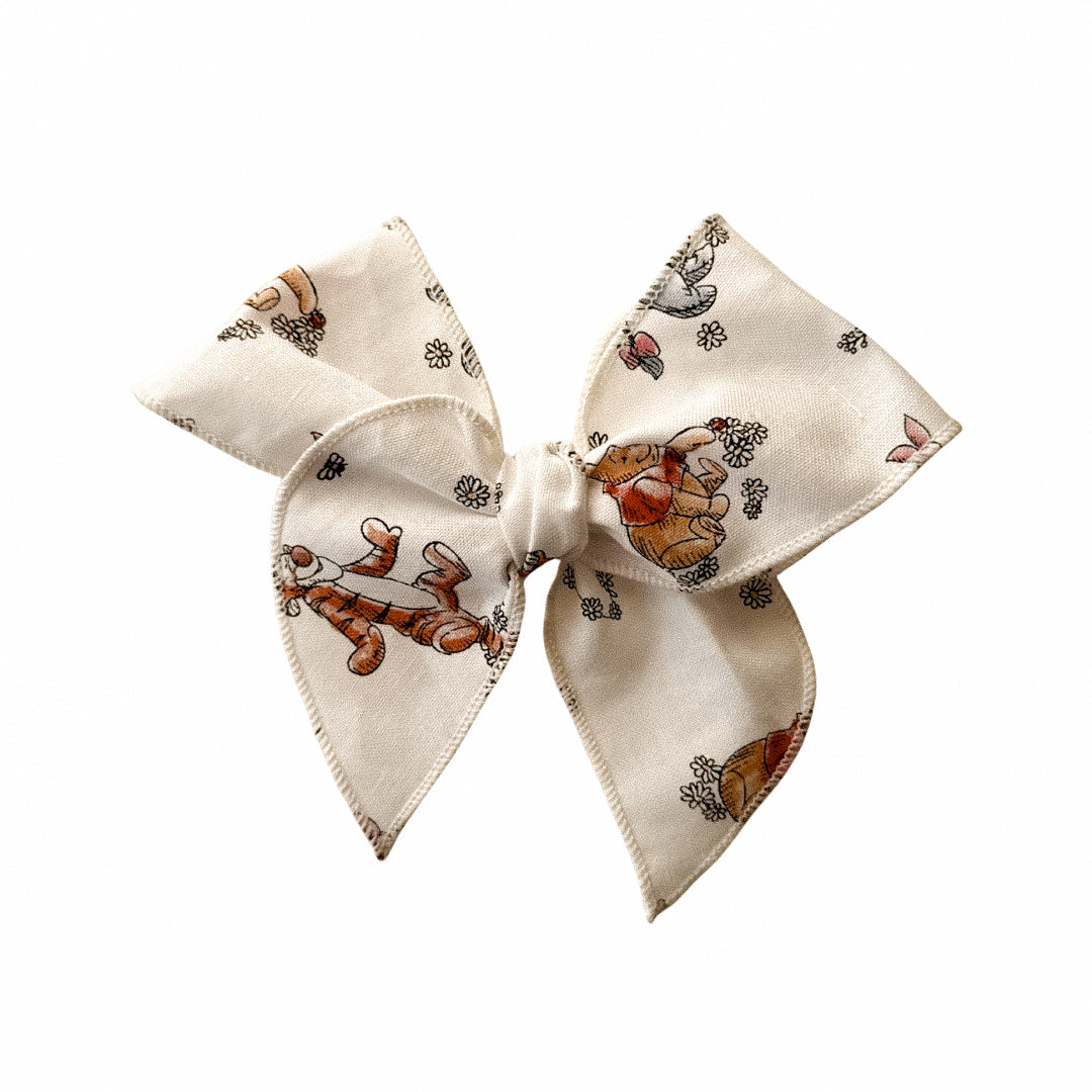 Storybook Tiger and Teddy Bear Print Fable Bow