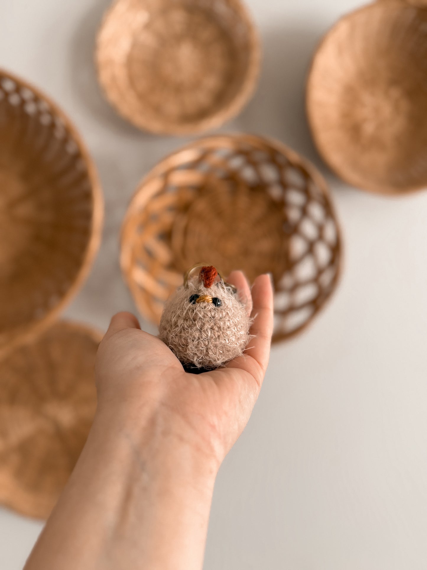 Fuzzy Chicken keychain