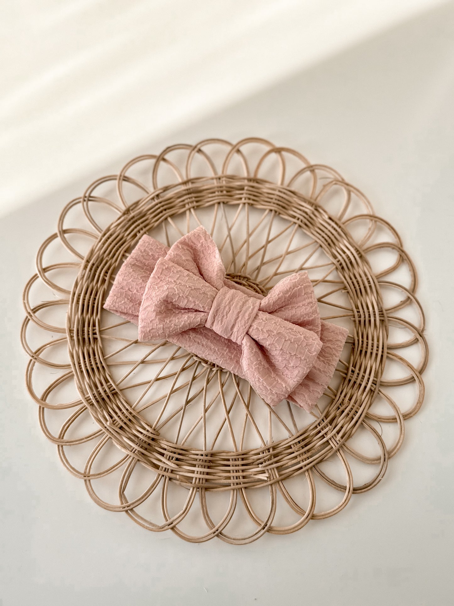 Pink Textured Big Bow Headband