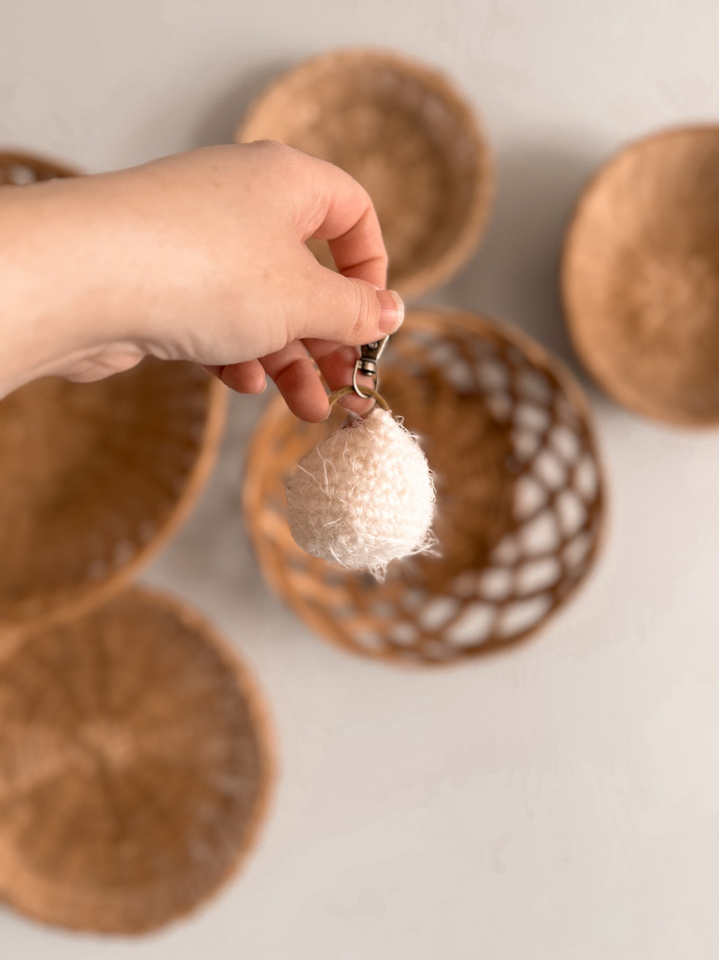 Fuzzy Chicken keychain