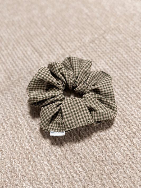 Green gingham Regular sized Scrunchie
