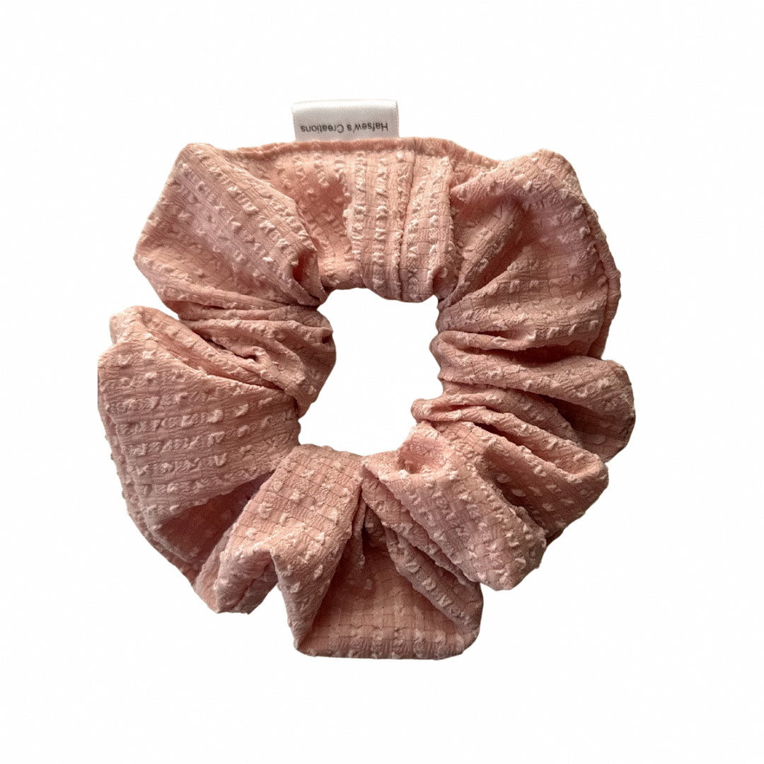 Textured Pink Scrunchie