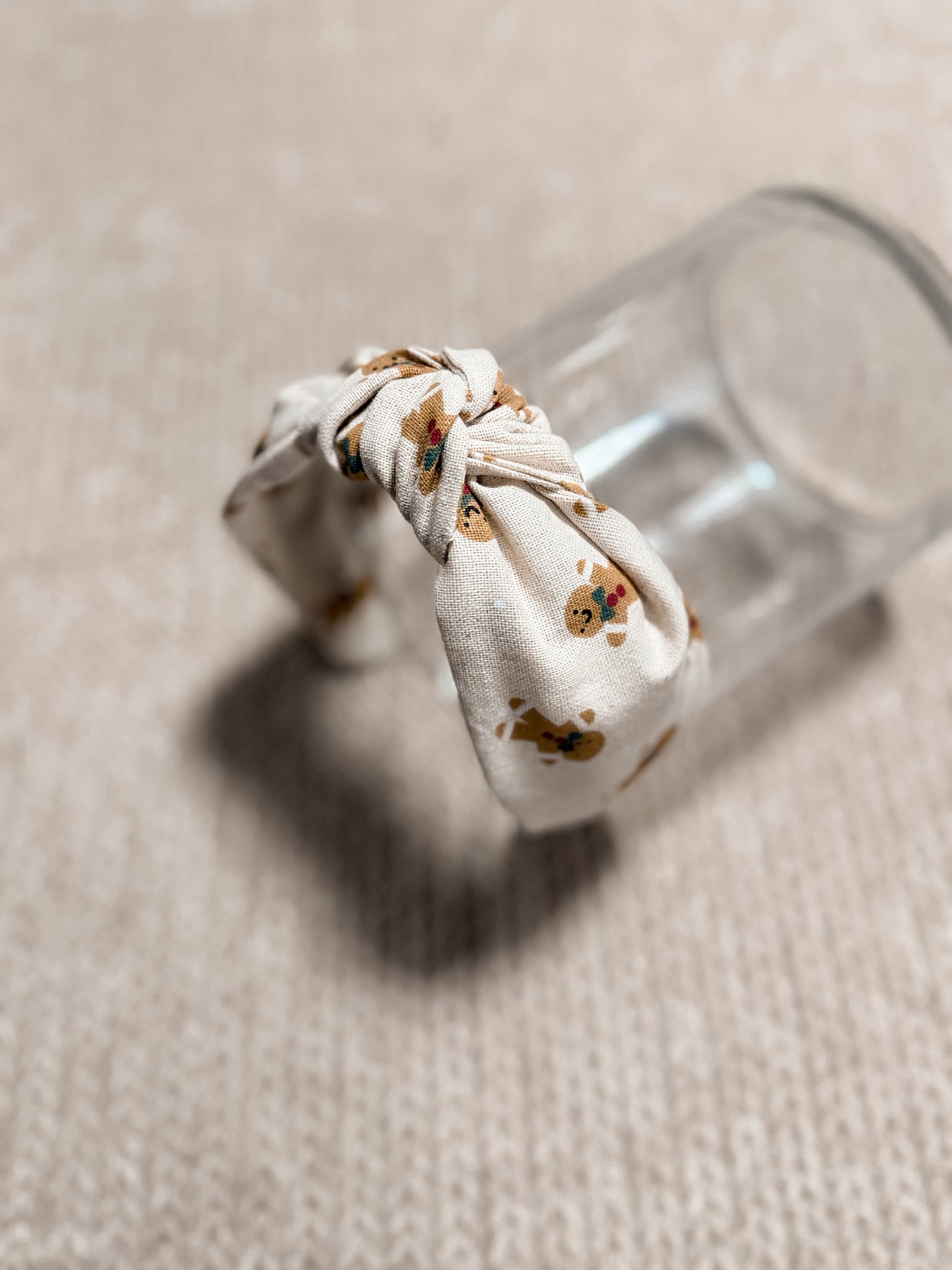 Gingerbread Man Top Knot Hard headband