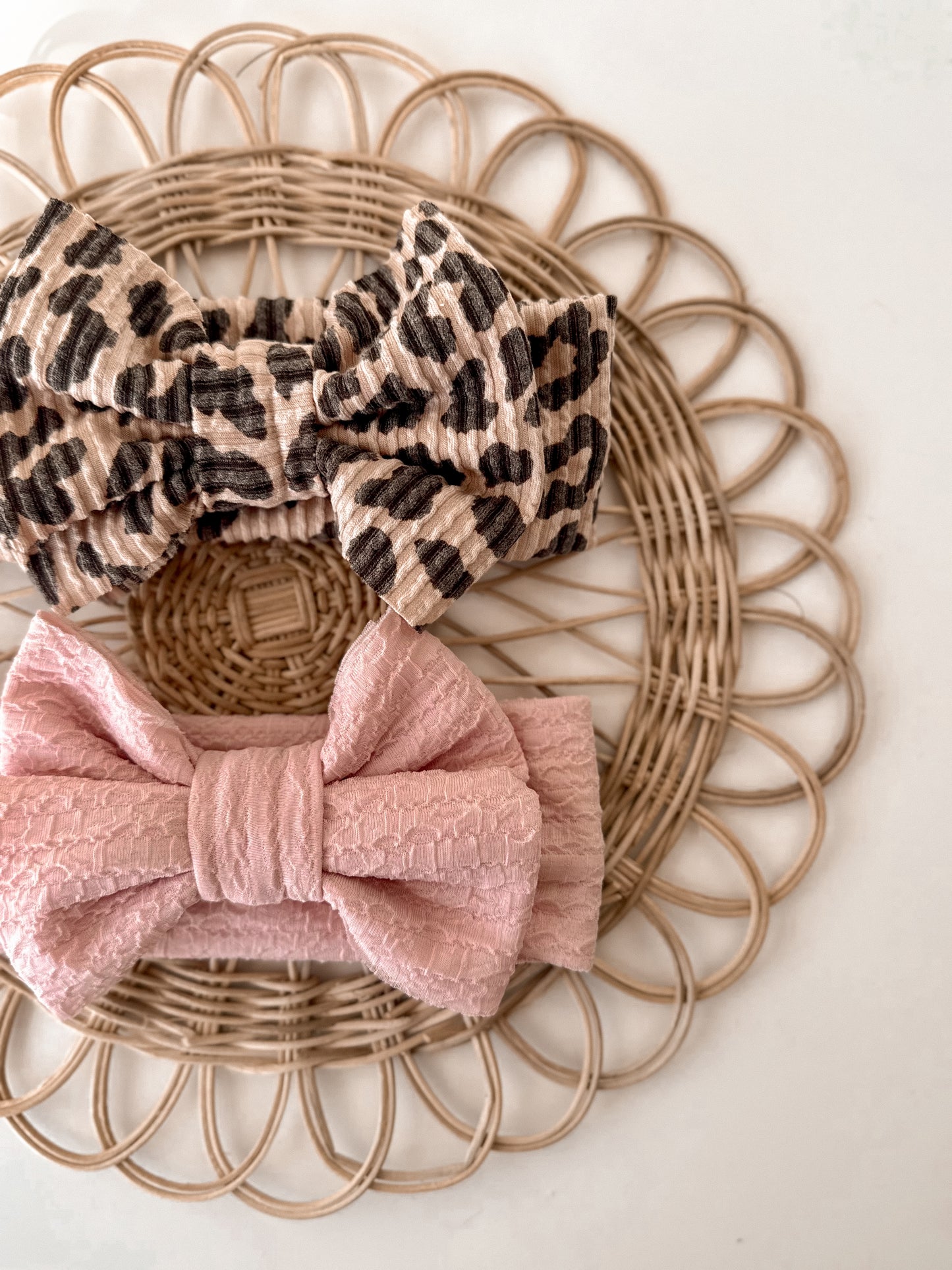 Pink Textured Big Bow Headband
