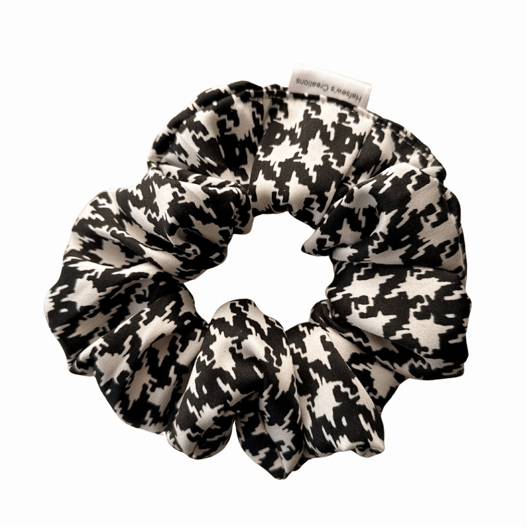 Black with White Scrunchie