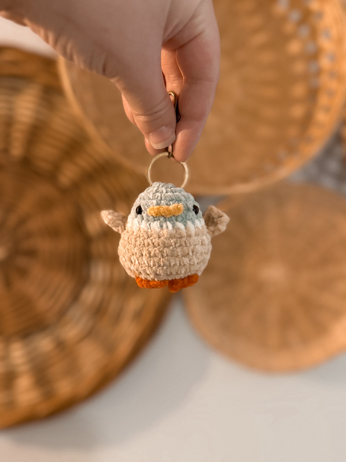 Soft plush Mallard Duck keychain