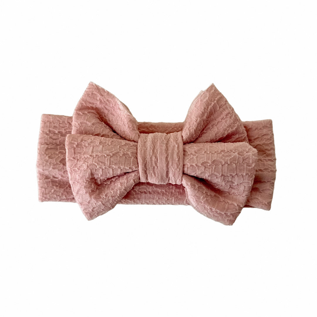 Pink Textured Big Bow Headband