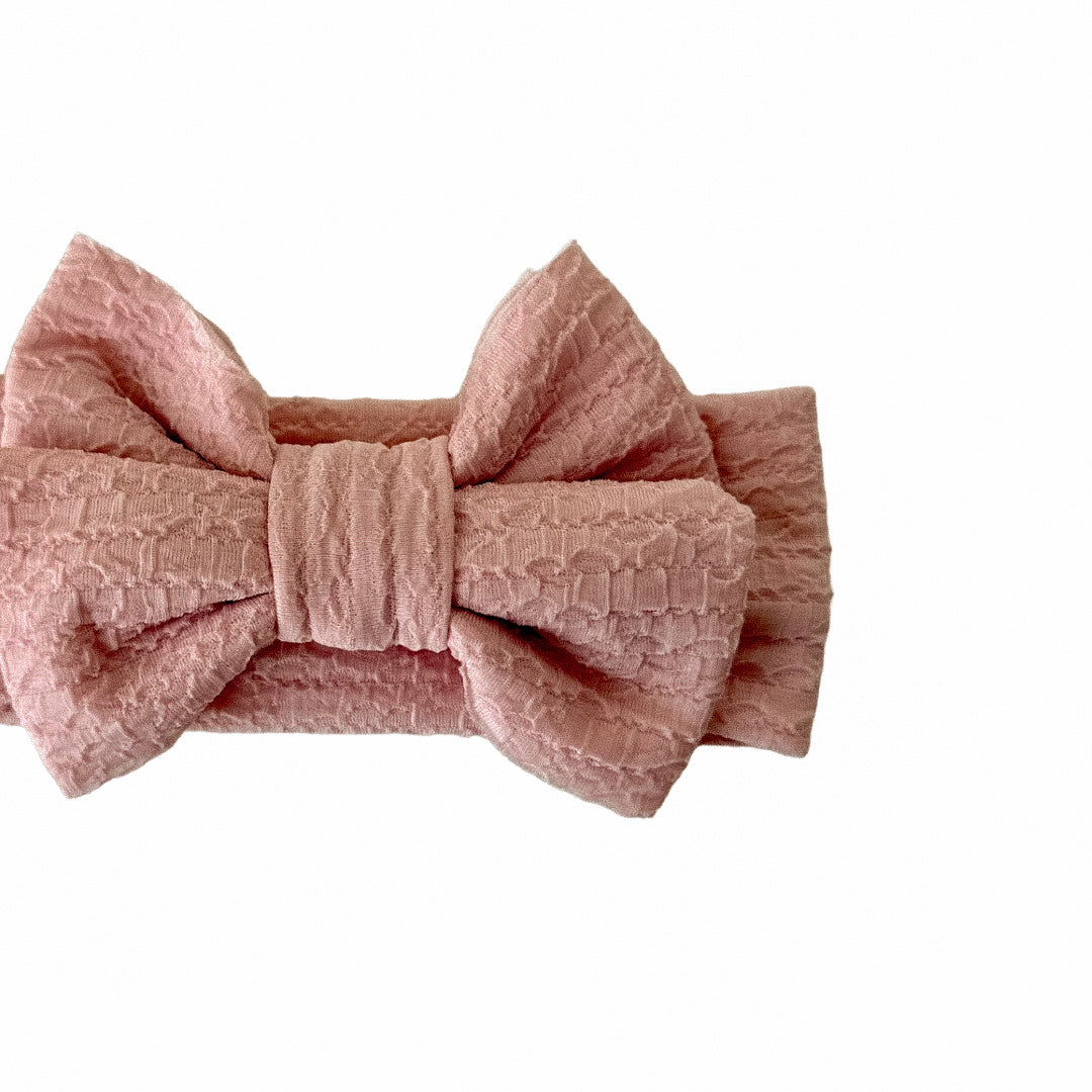 Pink Textured Big Bow Headband