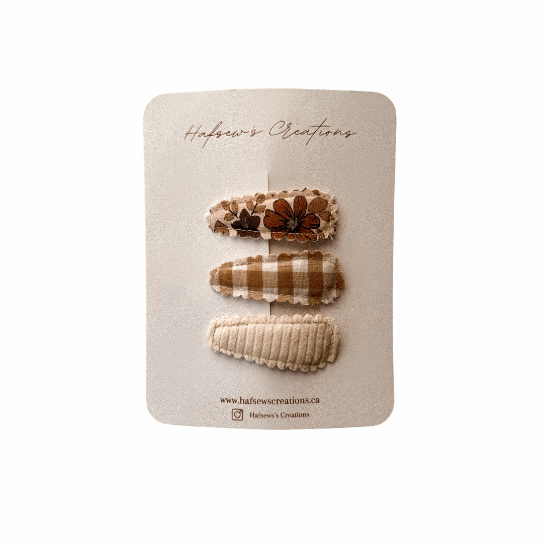 Neutral Non-Slip Hair Snap Clips