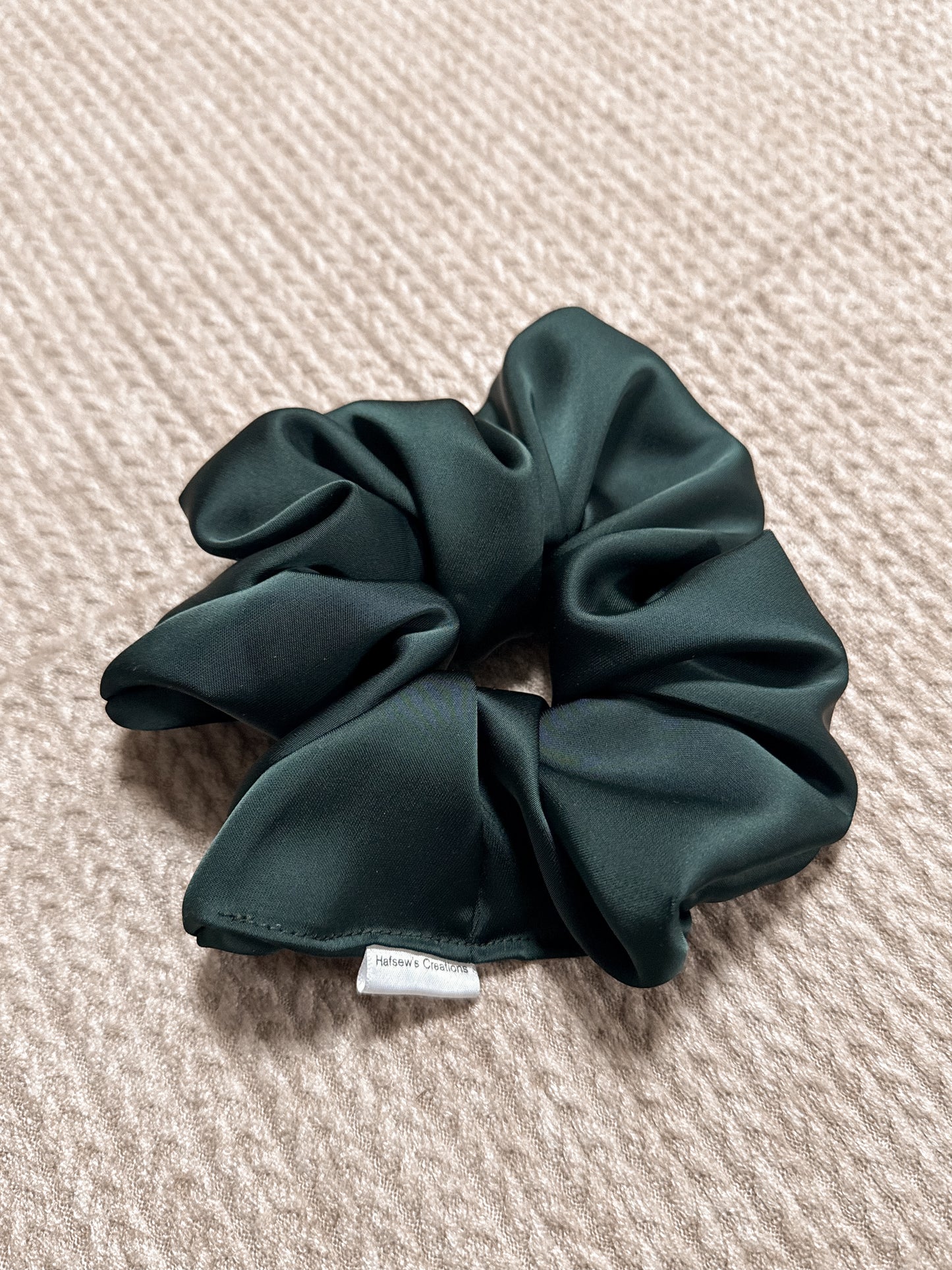 Green satin Oversized Scrunchie