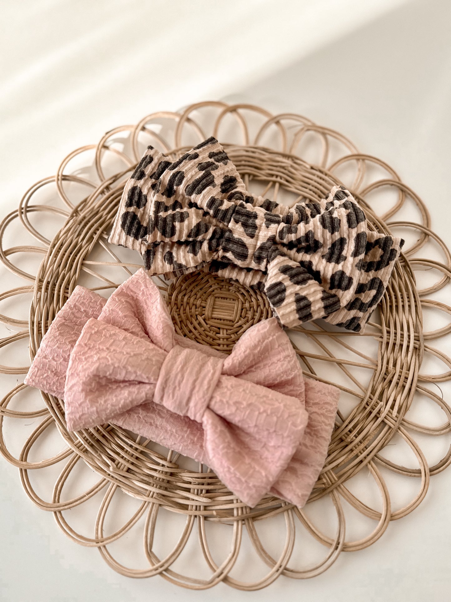 Pink Textured Big Bow Headband