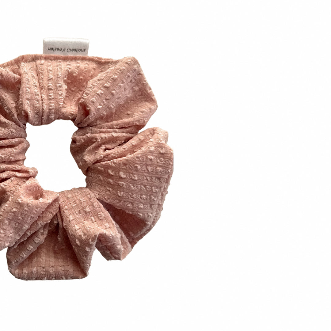 Textured Pink Scrunchie