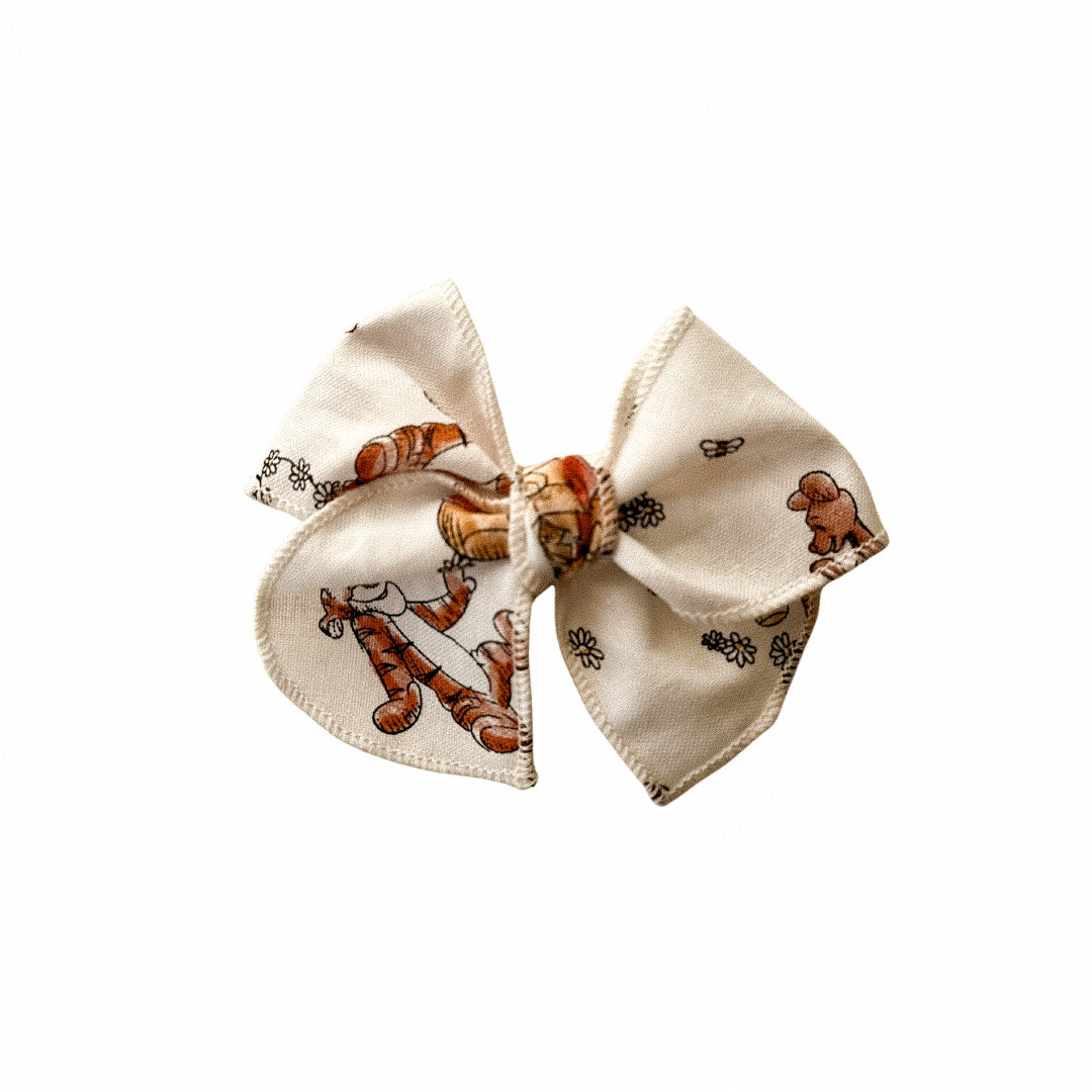 Storybook Tiger and Teddy Bear Print Fable Bow