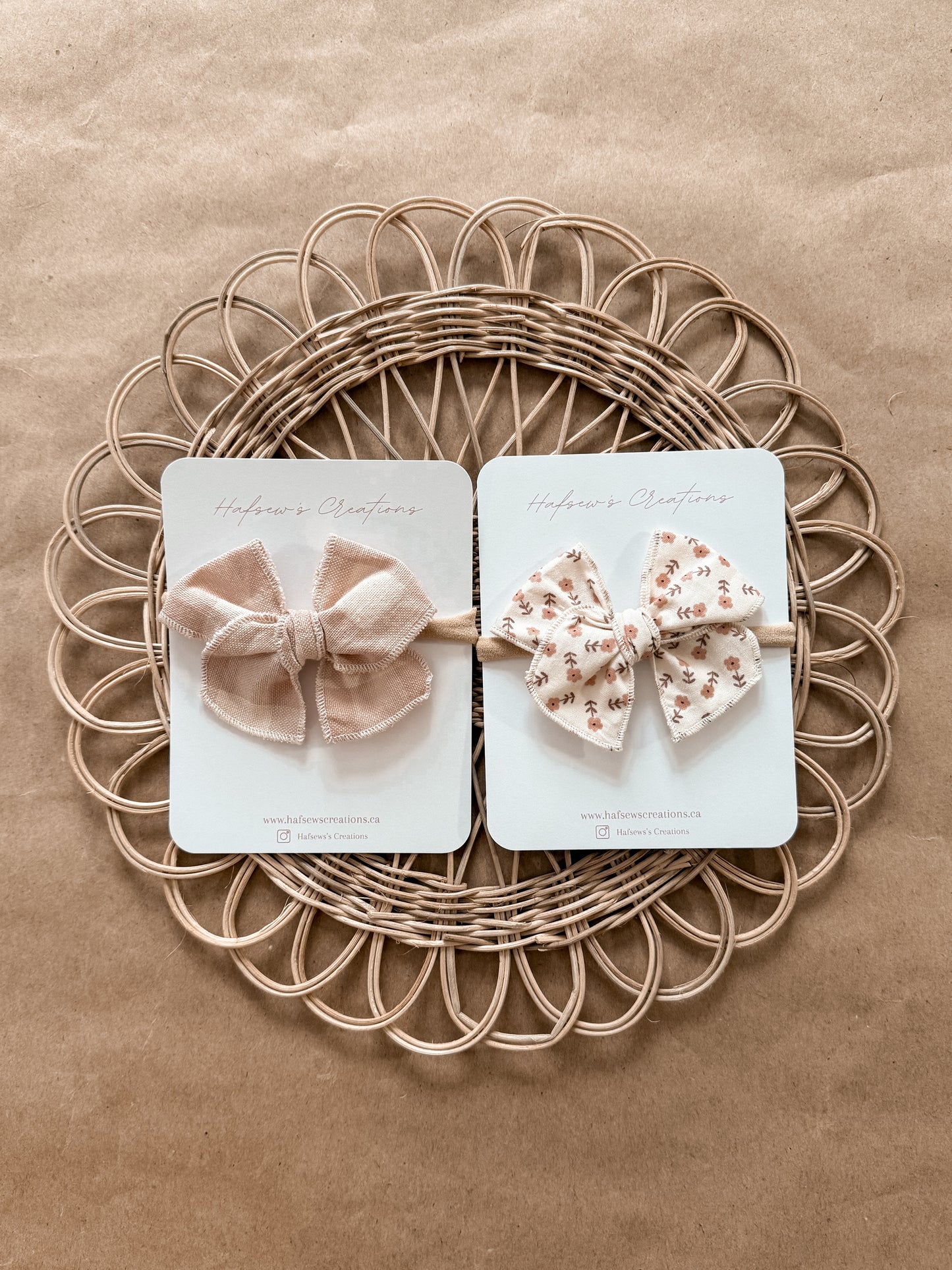 Neutral fable hair bow
