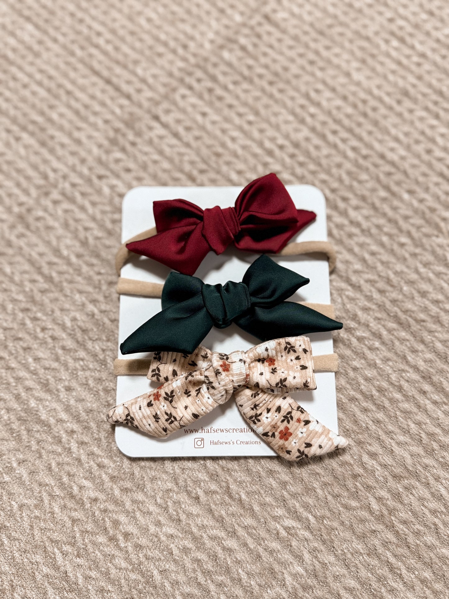 Satin Christmas Combo Bow Set of three