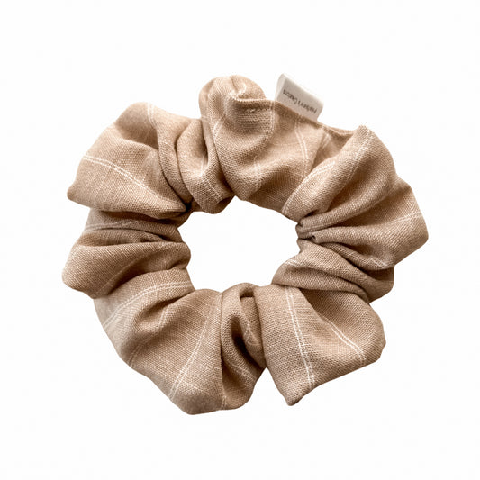 Linen Neutral Stripes Scrunchie
