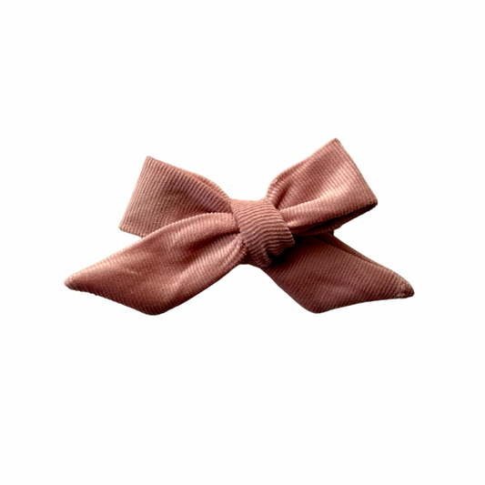 Pink Corduroy Sailor Hair Bow