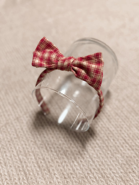 Red Plaid Child headband