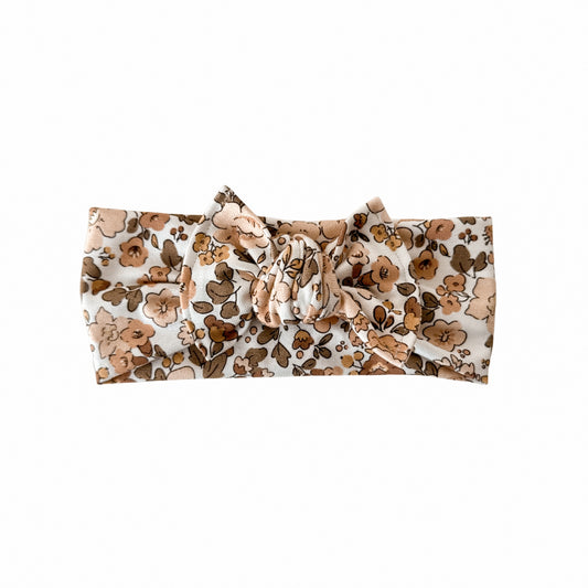 Spring Floral Tie Bow Headband