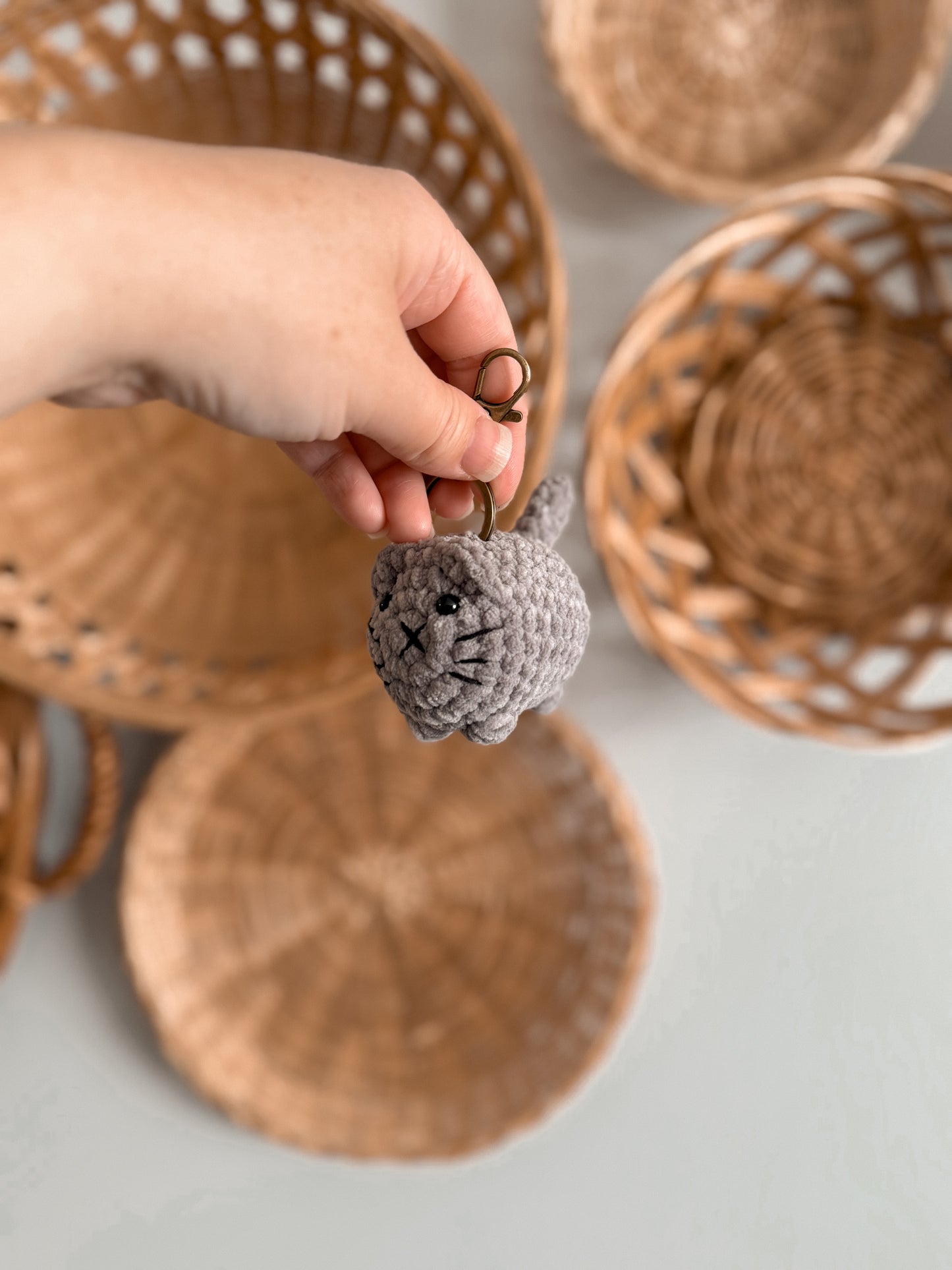Soft plush Cat keychain