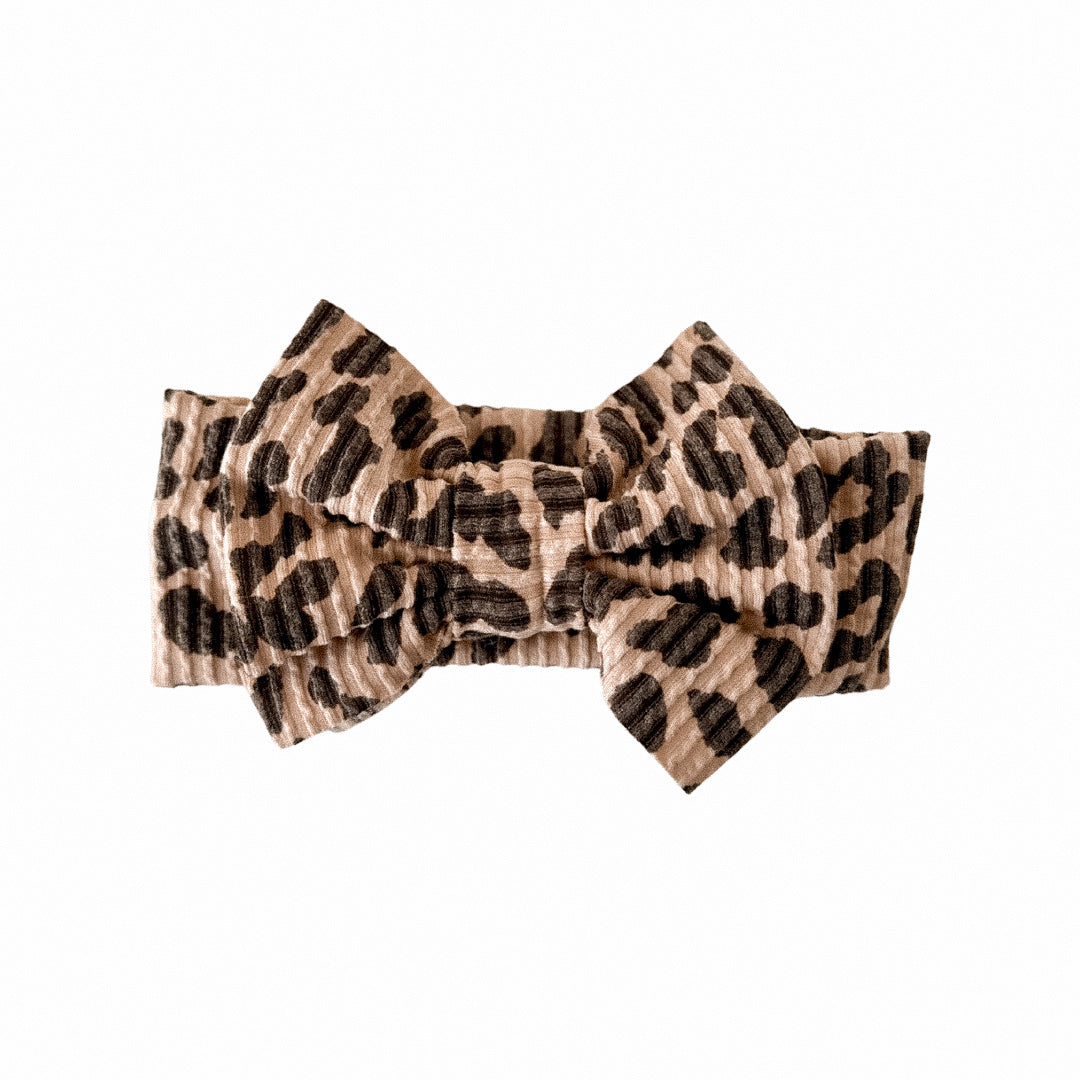 Textured Leopard Print Big Bow Headband