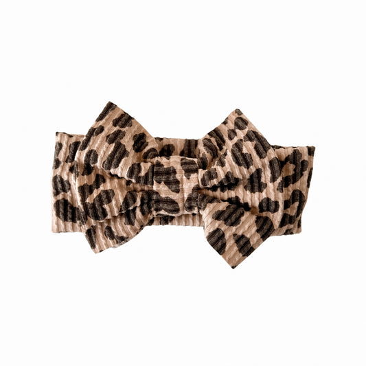 Textured Leopard Print Big Bow Headband