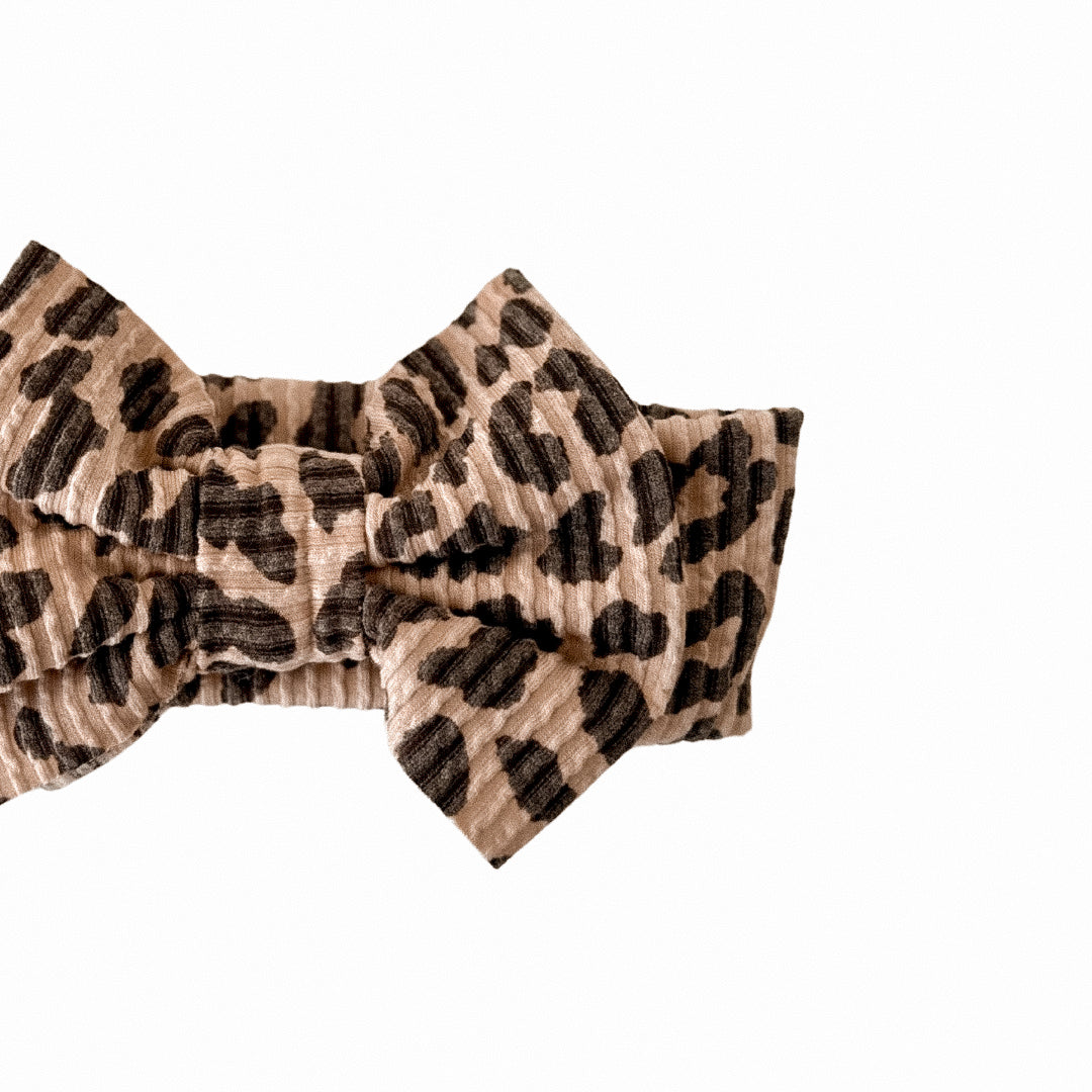 Textured Leopard Print Big Bow Headband
