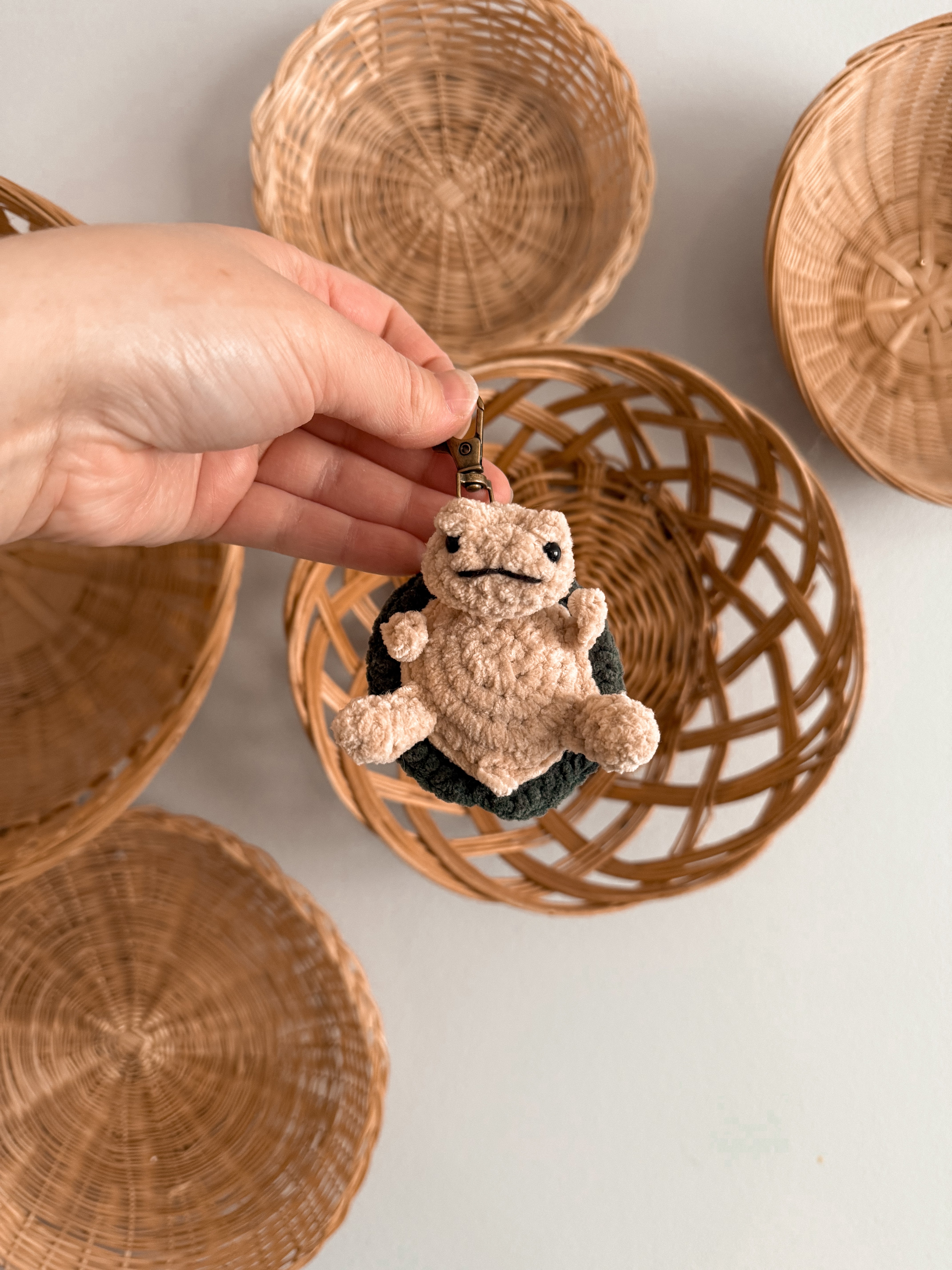 Grumpy Plush Turtle Keychain – Hafsew's Creations