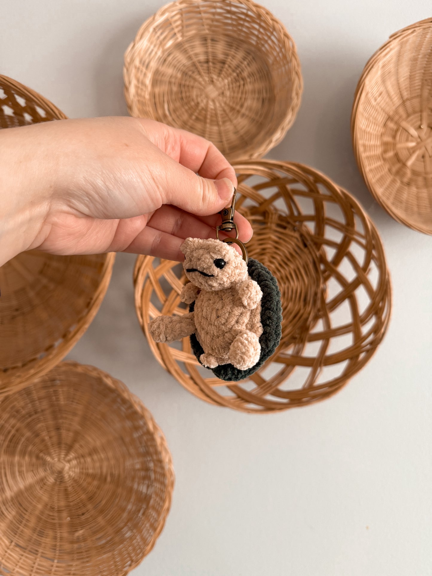 Grumpy Plush Turtle Keychain