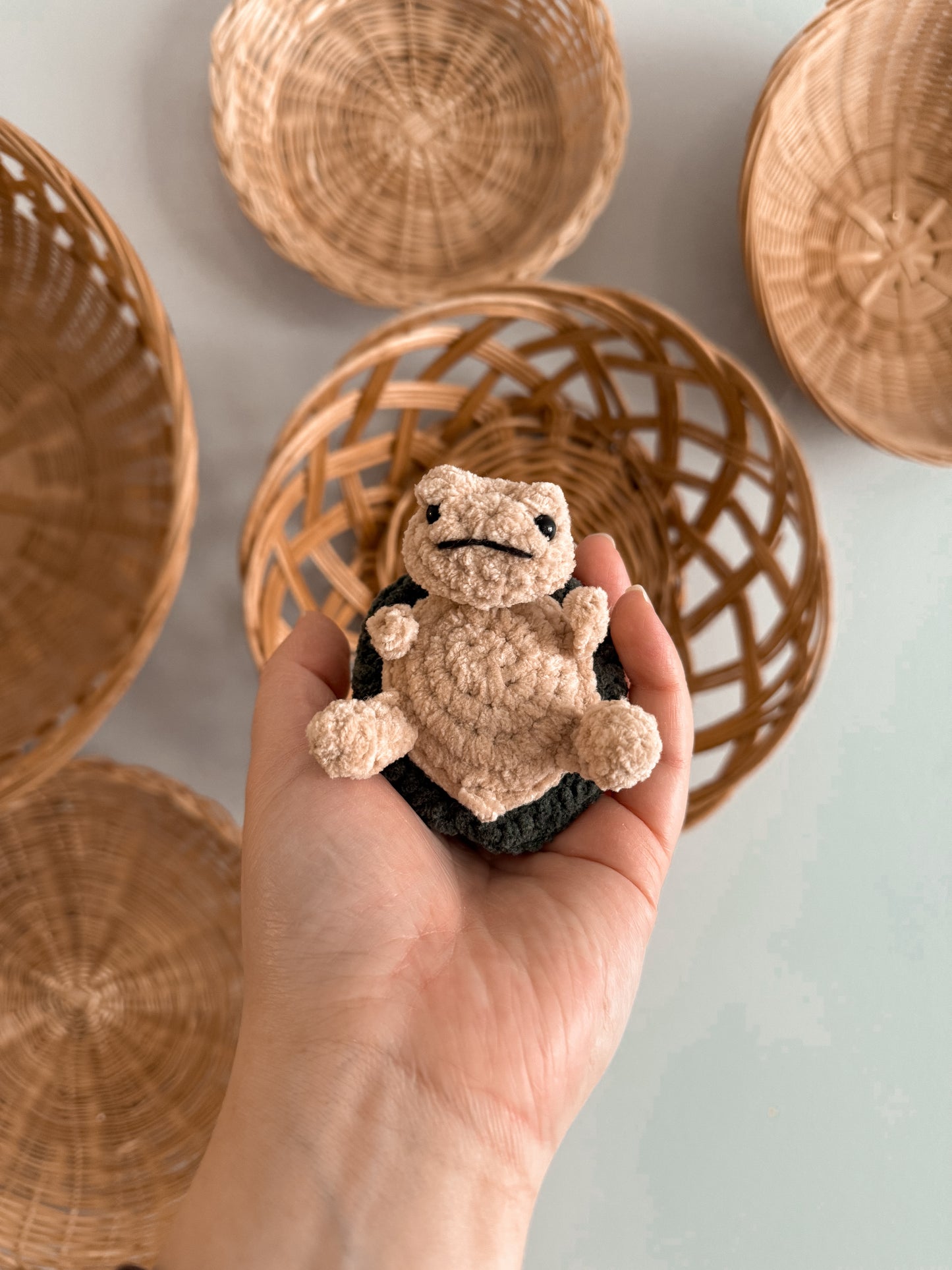 Grumpy Plush Turtle Keychain