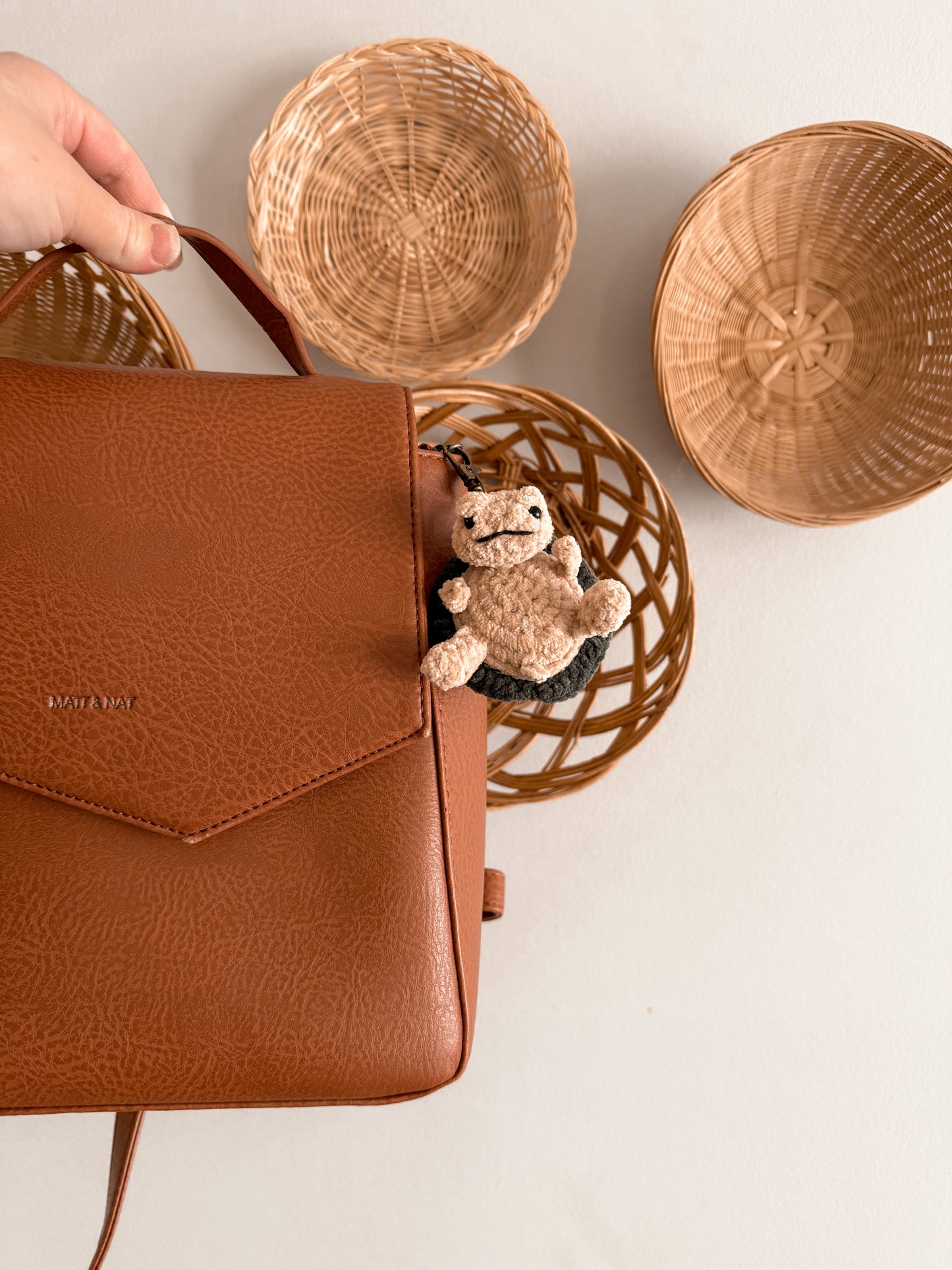 Grumpy Plush Turtle Keychain