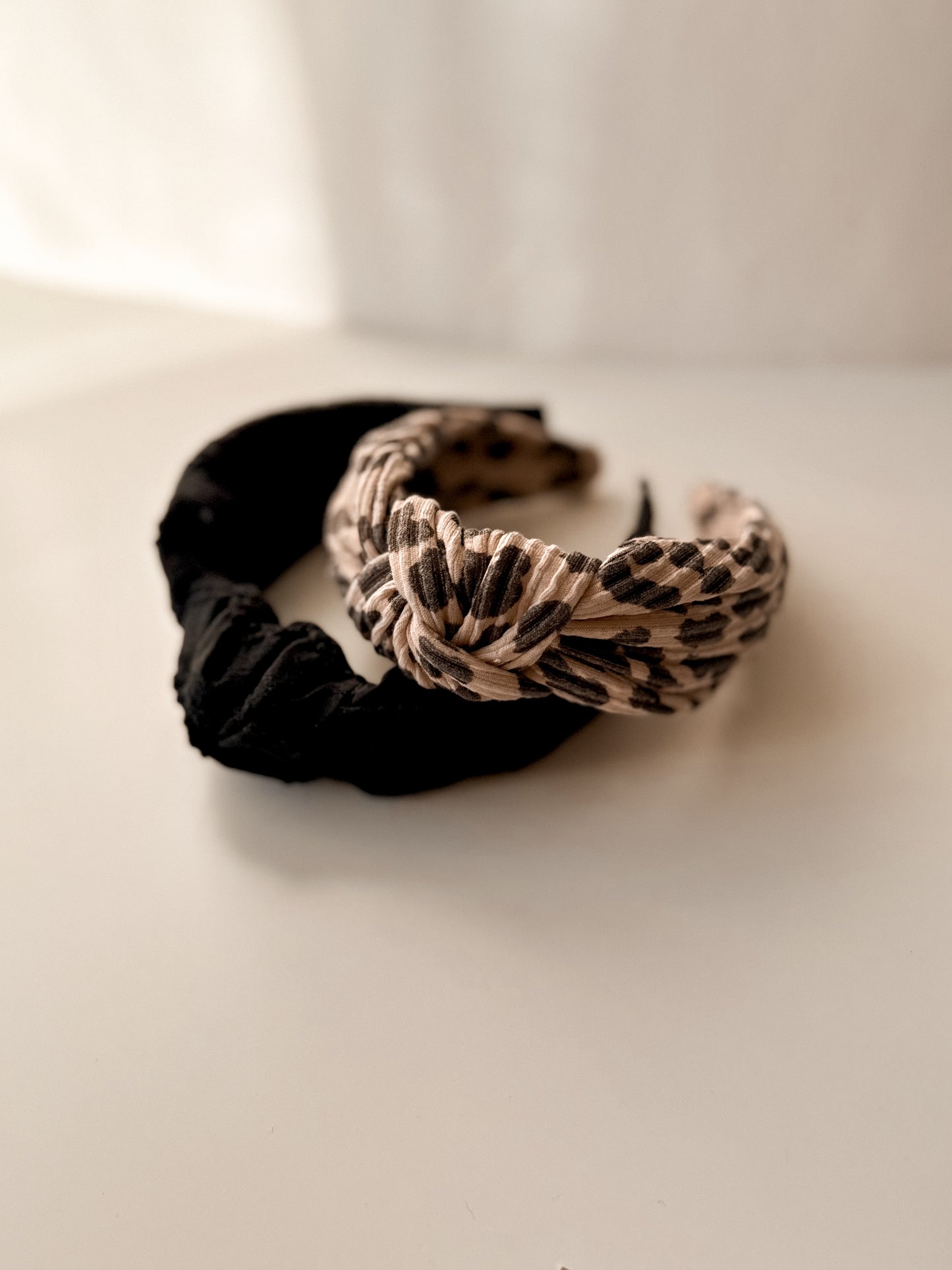 Leopard Print Top Knot Hard headband