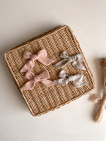 Load image into Gallery viewer, Pink/mute gingham sailor bows
