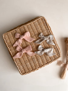 Pink/mute gingham sailor bows