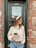 Load image into Gallery viewer, Linen top knot hard headband
