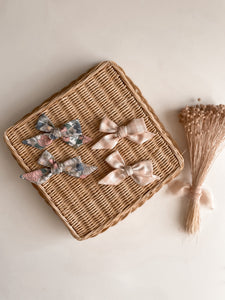 Pastel floral/pink gingham sailor bow