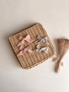 Pink/mute gingham sailor bows