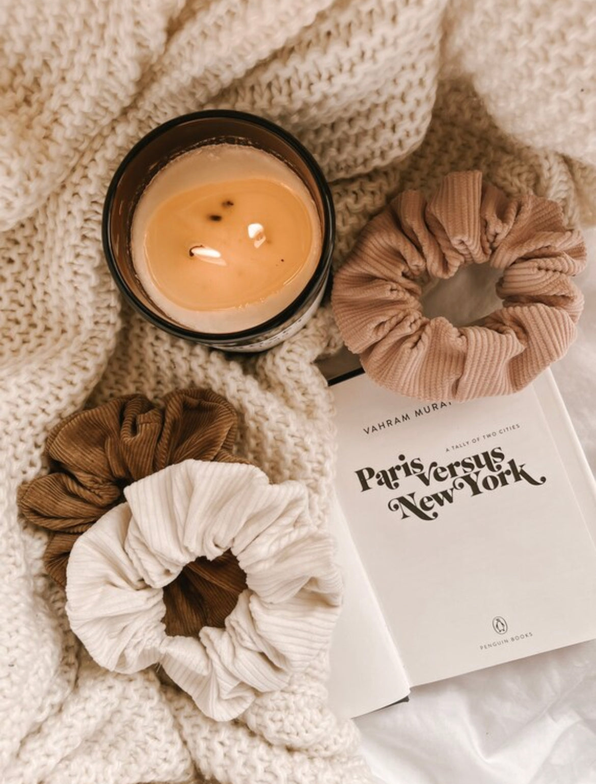 Corduroy scrunchies