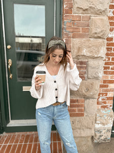 Linen top knot hard headband